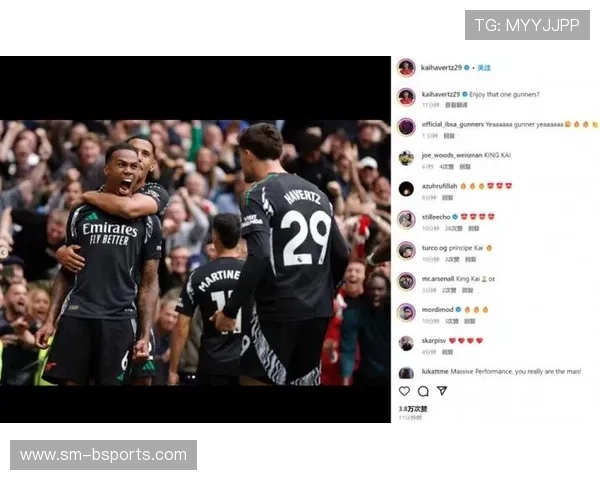 摩根社媒晒哈弗茨庆祝绝杀照片：他指着队徽-直播吧